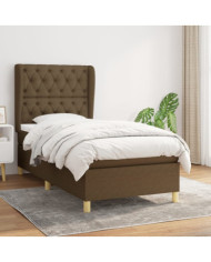 Sommier à lattes de lit avec matelas Marron foncé 80x200 cm | Mobilier & Déco