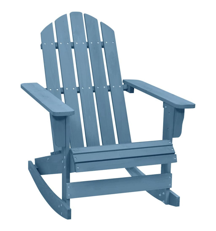 Chaise à bascule de jardin Adirondack bois de sapin massif bleu | Mobilier & Déco
