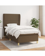 Sommier à lattes de lit avec matelas Marron foncé 100x200 cm | Mobilier & Déco
