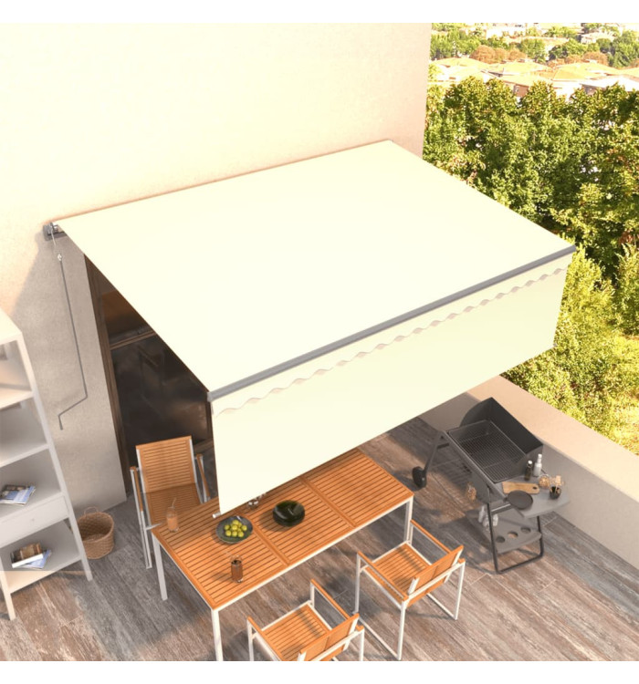 Auvent automatique rétractable avec store 4,5x3 m Crème | Mobilier & Déco