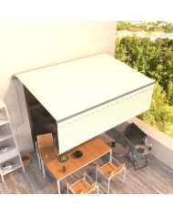 Auvent automatique rétractable avec store 4,5x3 m Crème | Mobilier & Déco