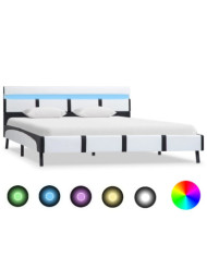 Cadre de lit avec LED sans matelas blanc 120x200 cm | Mobilier & Déco
