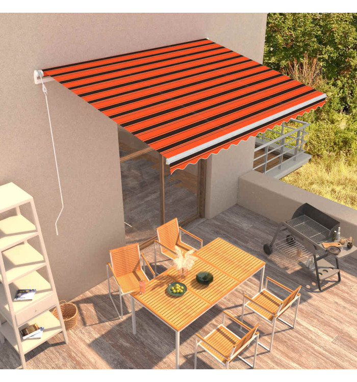 Auvent rétractable automatique 400x300 cm Orange et marron | Mobilier & Déco