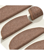 Tapis de marches d'escalier 15 pcs Marron 56x17x3 cm | Mobilier & Déco