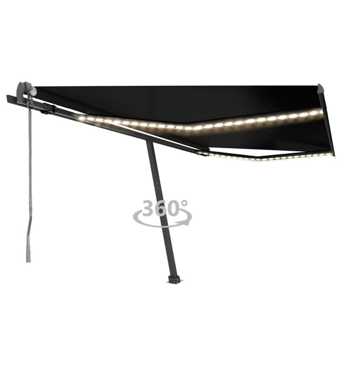 Auvent automatique et capteur de vent/LED 450x300 cm Anthracite | Mobilier & Déco