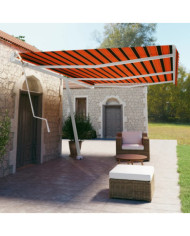 Auvent automatique sur pied 600x350 cm Orange/marron | Mobilier & Déco