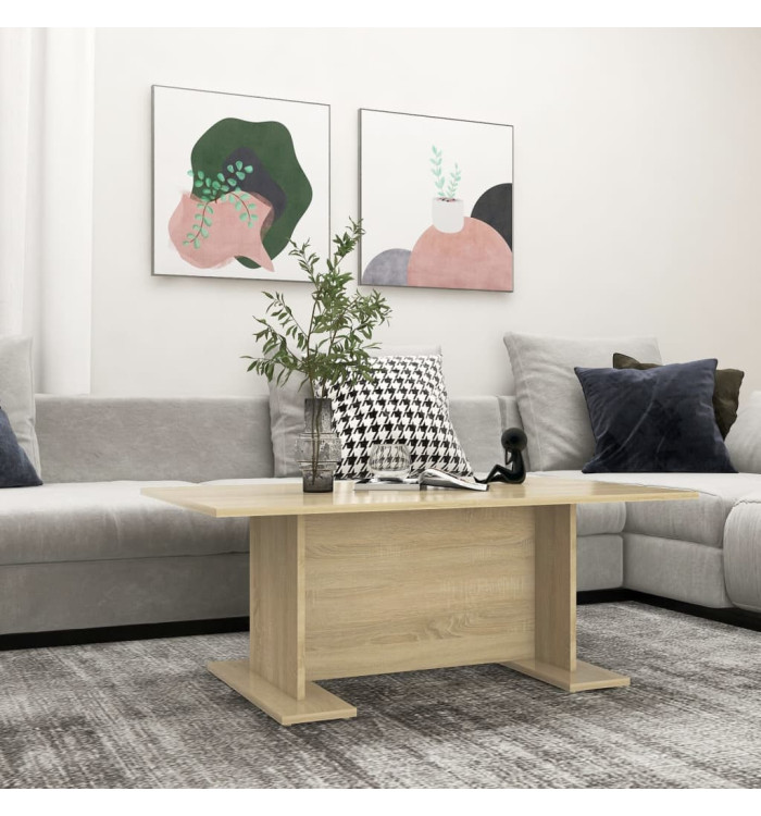 Table basse chêne sonoma 103,5x60x40 cm bois d'ingénierie | Mobilier & Déco