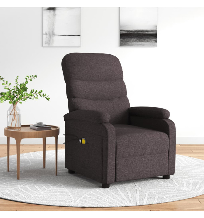 Fauteuil électrique de massage Marron foncé Tissu | Mobilier & Déco