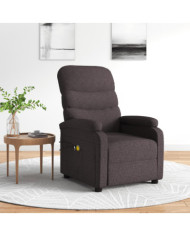 Fauteuil électrique de massage Marron foncé Tissu | Mobilier & Déco