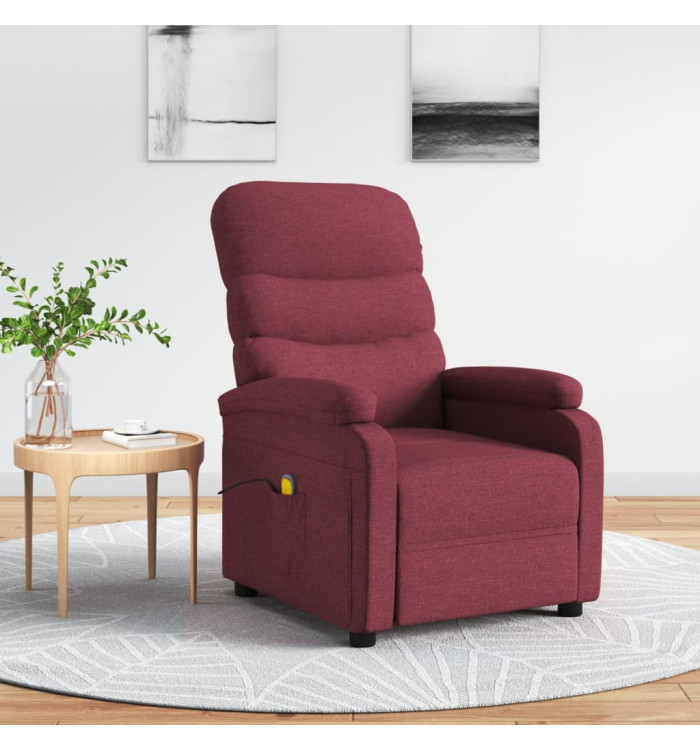 Fauteuil de massage Rouge bordeaux Tissu | Mobilier & Déco
