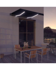 Auvent manuel rétractable avec LED 300x250 cm Anthracite | Mobilier & Déco