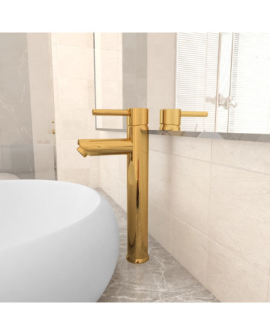 Mitigeur de salle de bain Doré 12x30 cm | Mobilier & Déco