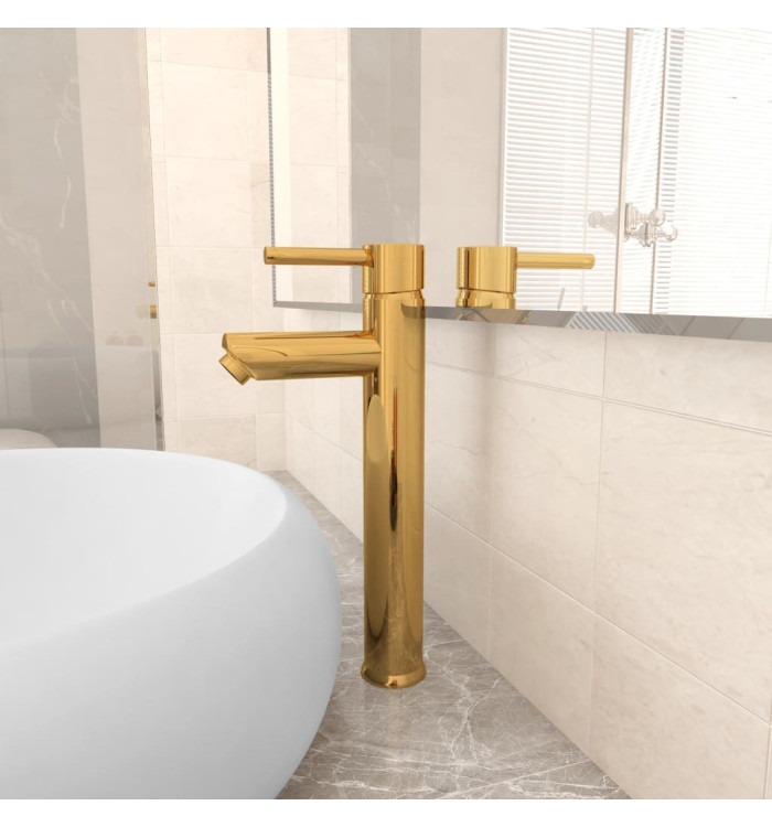 Mitigeur de salle de bain Doré 12x30 cm | Mobilier & Déco
