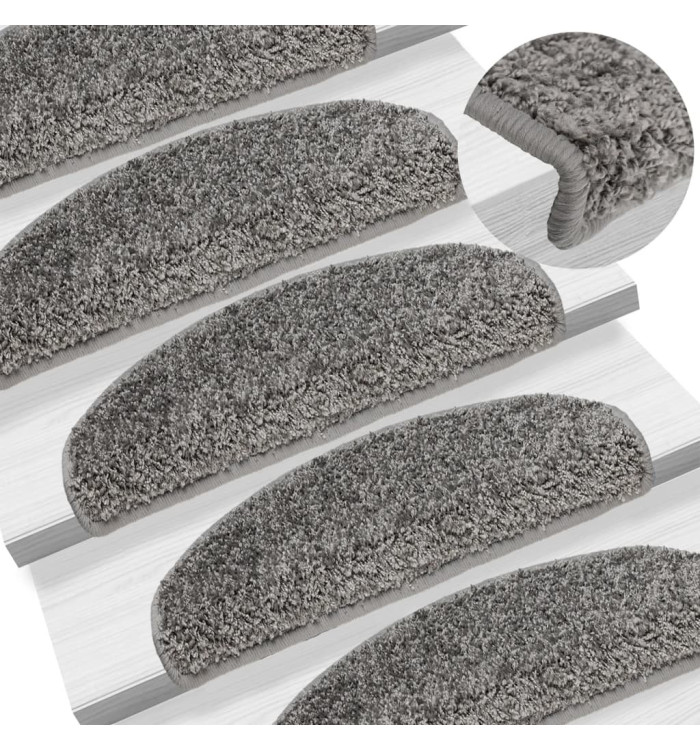 Tapis d'escalier 10 pcs 65x21x4 cm Gris | Mobilier & Déco