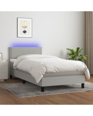 Sommier à lattes de lit avec matelas et LED Gris clair 80x200cm | Mobilier & Déco