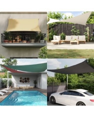 Voile parasol tissu oxford triangulaire 4x4x5,8 m vert foncé | Mobilier & Déco