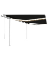 Auvent automatique avec capteur de vent et LED 4x3 m Anthracite | Mobilier & Déco