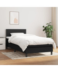 Sommier à lattes de lit et matelas Noir 80x200 cm Tissu | Mobilier & Déco