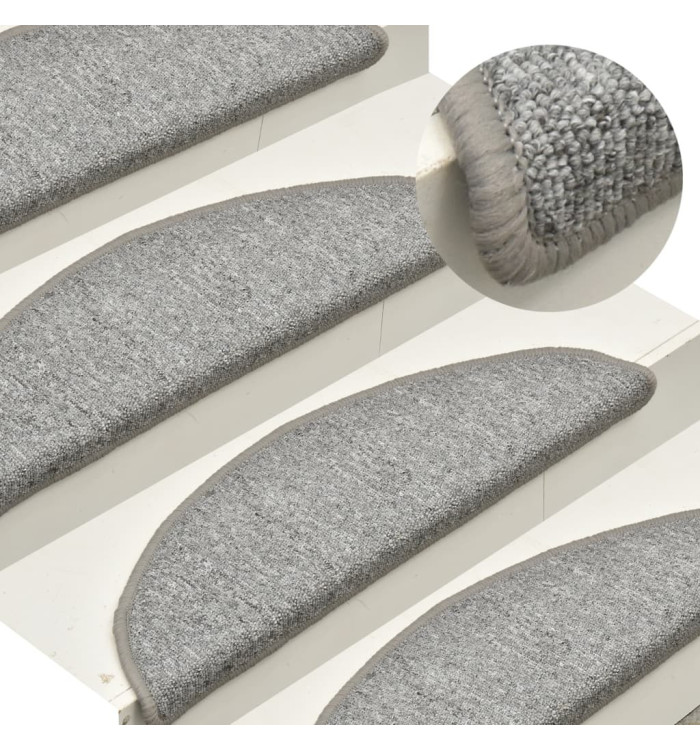Tapis de marches d'escalier 15 pcs Gris clair 56x17x3 cm | Mobilier & Déco