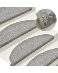 Tapis de marches d'escalier 15 pcs Gris clair 56x17x3 cm | Mobilier & Déco