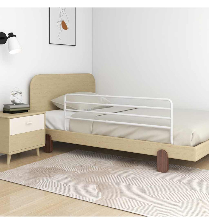 Barrière de sécurité de lit d'enfant Blanc (76-137)x55 cm Fer | Mobilier & Déco
