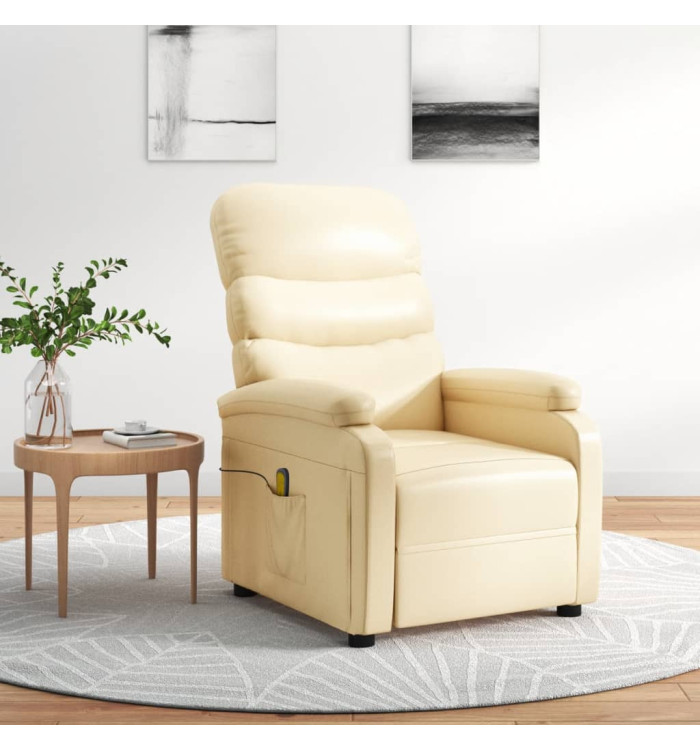 Fauteuil de massage Crème Similicuir | Mobilier & Déco