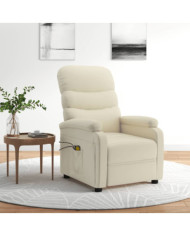 Fauteuil de massage électrique Crème Similicuir | Mobilier & Déco