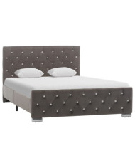 Cadre de lit sans matelas gris tissu 120x200 cm | Mobilier & Déco