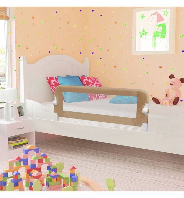 Barrière de lit enfant Taupe 102x42 cm Polyester | Mobilier & Déco
