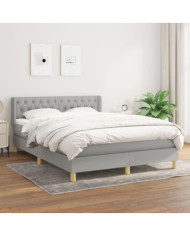 Sommier à lattes de lit avec matelas Gris clair 140x200cm Tissu | Mobilier & Déco