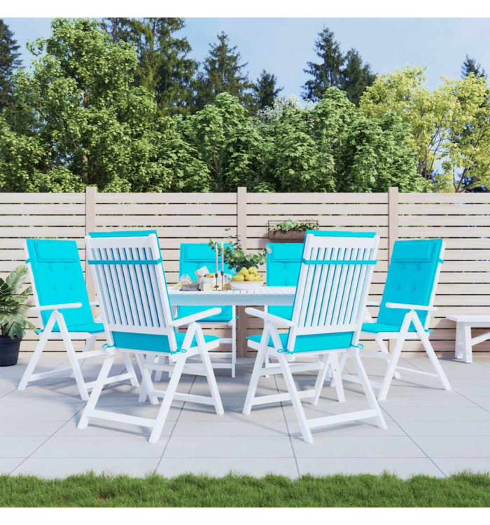 Coussins de chaise à dossier haut lot de 6 turquoise | Mobilier & Déco