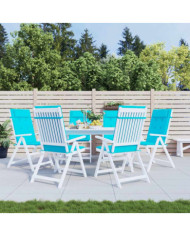 Coussins de chaise à dossier haut lot de 6 turquoise | Mobilier & Déco