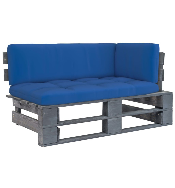 Canapé d'angle palette de jardin Gris Bois de pin imprégné | Mobilier & Déco