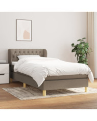 Sommier à lattes de lit avec matelas Taupe 100x200 cm Tissu | Mobilier & Déco