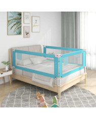Barrière de sécurité de lit d'enfant Bleu 200x25 cm Tissu | Mobilier & Déco