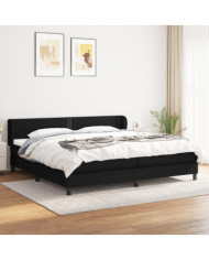 Sommier à lattes de lit avec matelas Noir 200x200 cm Tissu | Mobilier & Déco
