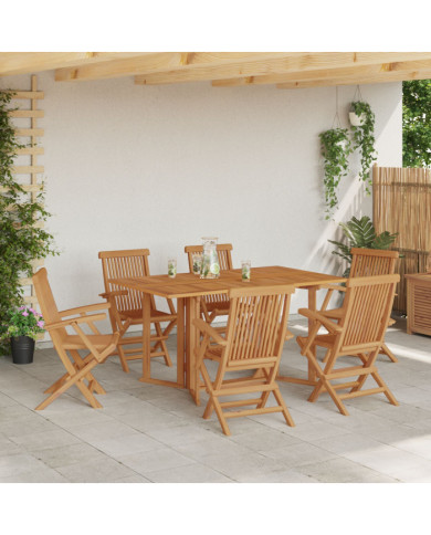 Ensemble de salle à manger de jardin en bois massif | Mobilier & Déco