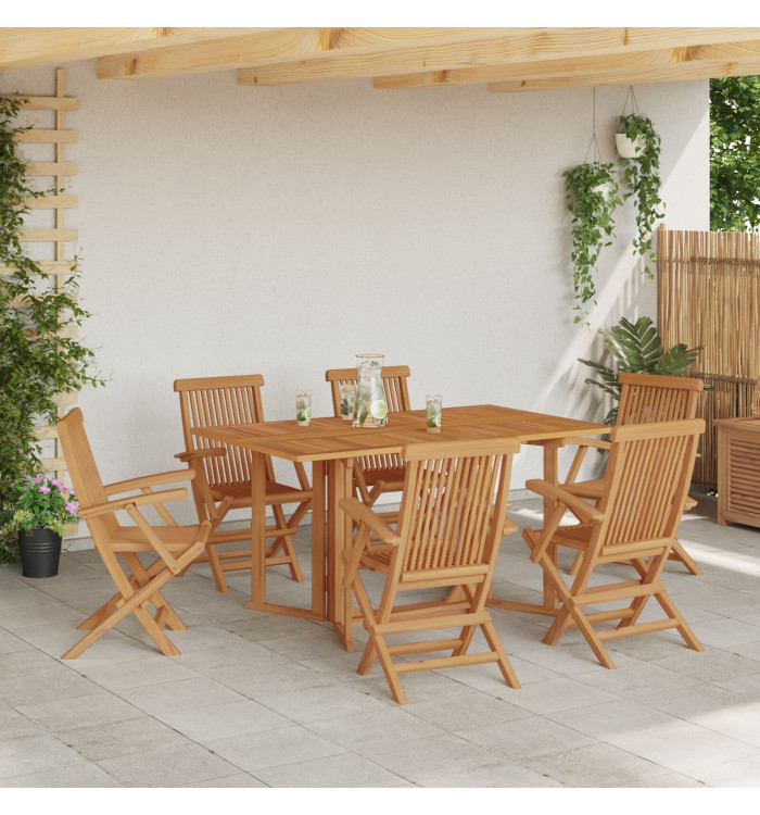 Ensemble de salle à manger de jardin en bois massif | Mobilier & Déco
