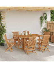 Ensemble de salle à manger de jardin en bois massif | Mobilier & Déco