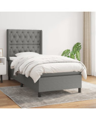 Sommier à lattes de lit avec matelas Gris foncé 80x200 cm Tissu | Mobilier & Déco
