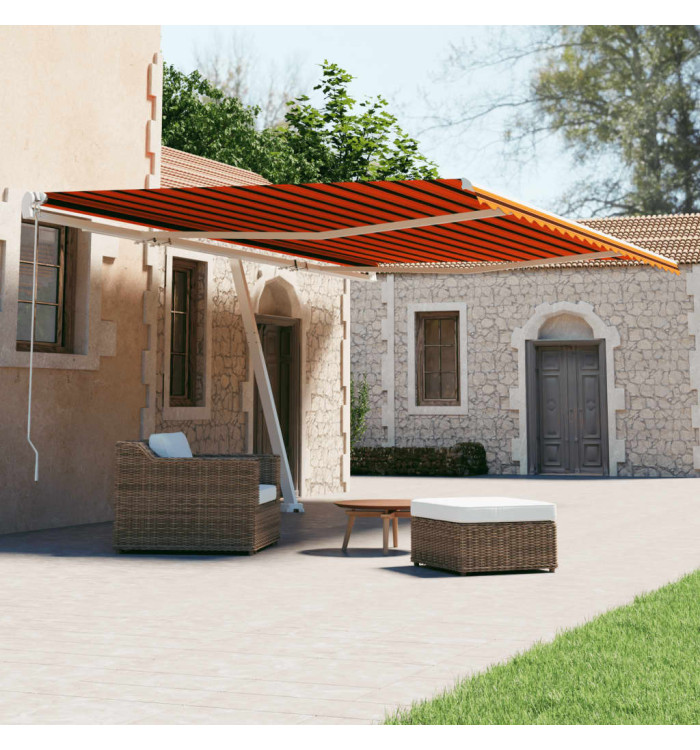 Auvent automatique sur pied 600x300 cm Orange/marron | Mobilier & Déco
