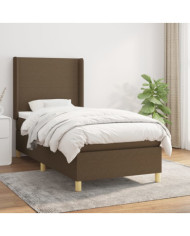 Sommier à lattes de lit avec matelas Marron foncé 100x200 cm | Mobilier & Déco