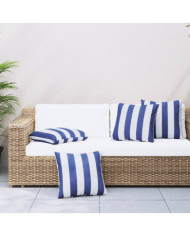 Coussins décoratifs lot de 4 Rayures bleues et blanches 50x50cm | Mobilier & Déco