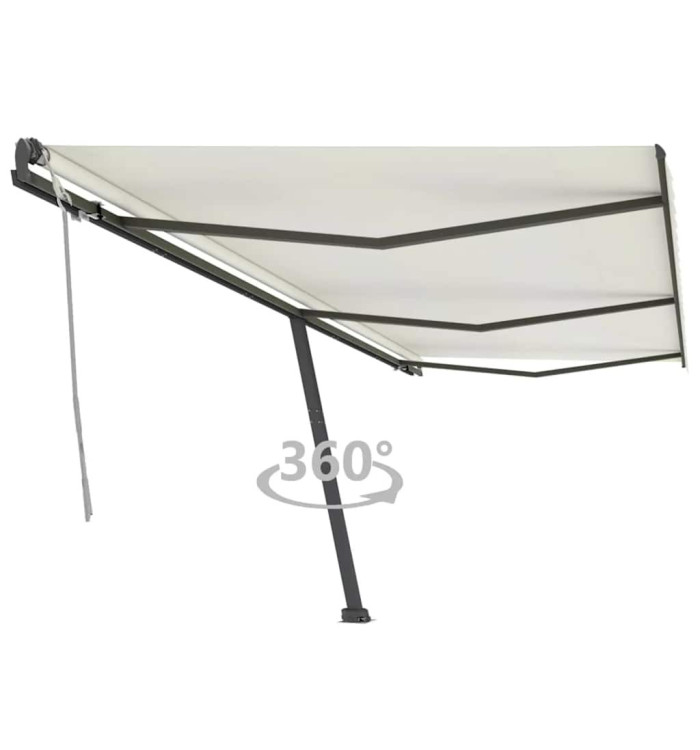 Auvent manuel rétractable sur pied 600x300 cm Crème | Mobilier & Déco