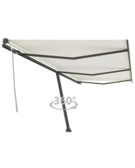 Auvent manuel rétractable sur pied 600x300 cm Crème | Mobilier & Déco