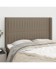 Tête de lit avec oreilles Taupe 147x16x118/128 cm Tissu | Mobilier & Déco