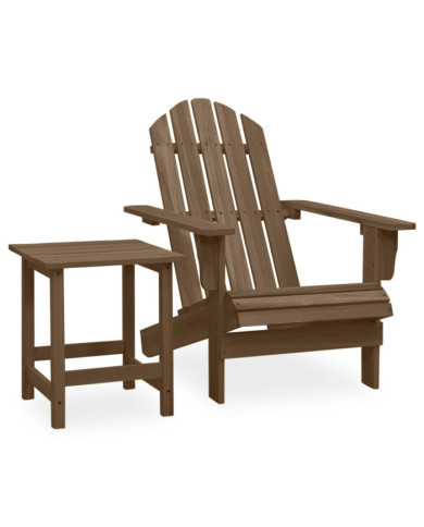 Chaise de jardin Adirondack avec table Bois de sapin Marron | Mobilier & Déco