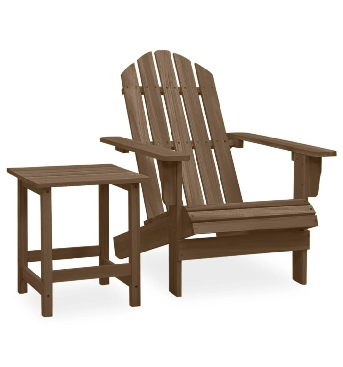 Chaise de jardin Adirondack avec table Bois de sapin Marron | Mobilier & Déco