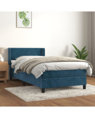 Sommier à lattes de lit avec matelas Bleu foncé 90x190 cm | Mobilier & Déco
