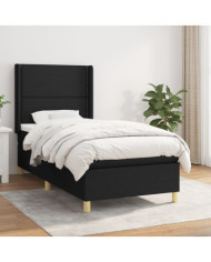 Sommier à lattes de lit et matelas Noir 80x200 cm Tissu | Mobilier & Déco